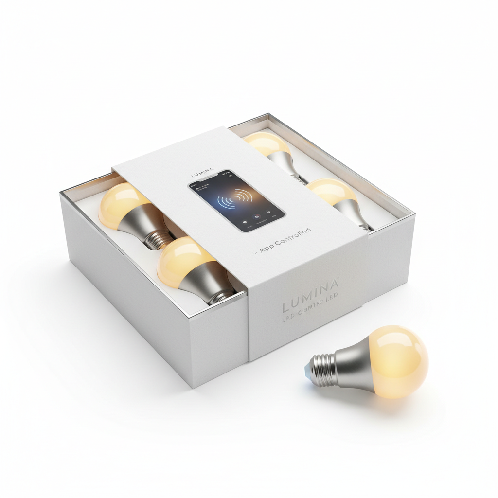 LumiGlow Smart LED Bulb Set 4-Pack