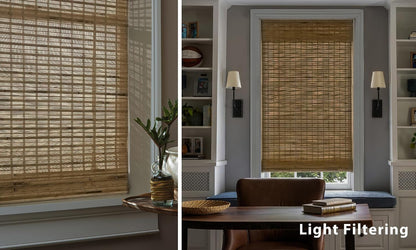 No-Drill Cordless Bamboo Roman Shades